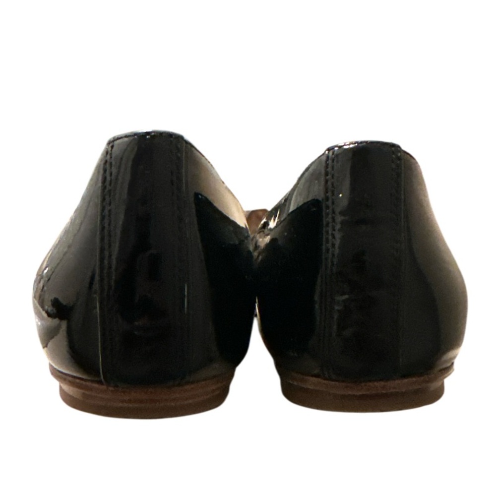 KATE SPADE Black Patent Leather ~ Size 8 ~ Women’s Slip On Flat Shoes With Bow - Picture 8 of 14
